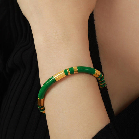 Enamel Titanium Steel Cuff Bracelet Carauana Store