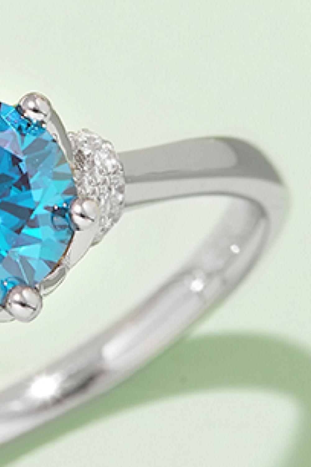 1 Carat Moissanite Contrast 925 Sterling Silver Ring Carauana Store