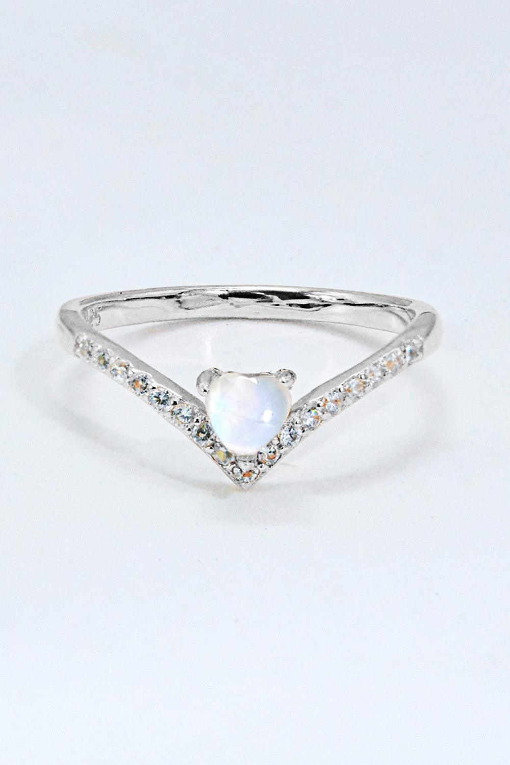 Moonstone Heart-Shaped Ring Carauana Store