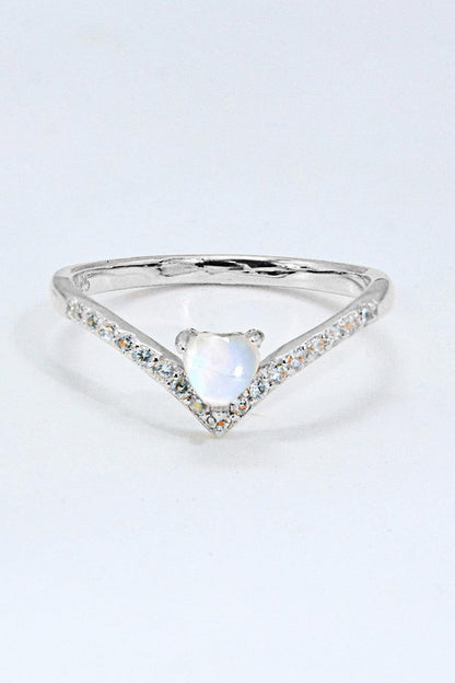 Moonstone Heart-Shaped Ring Carauana Store