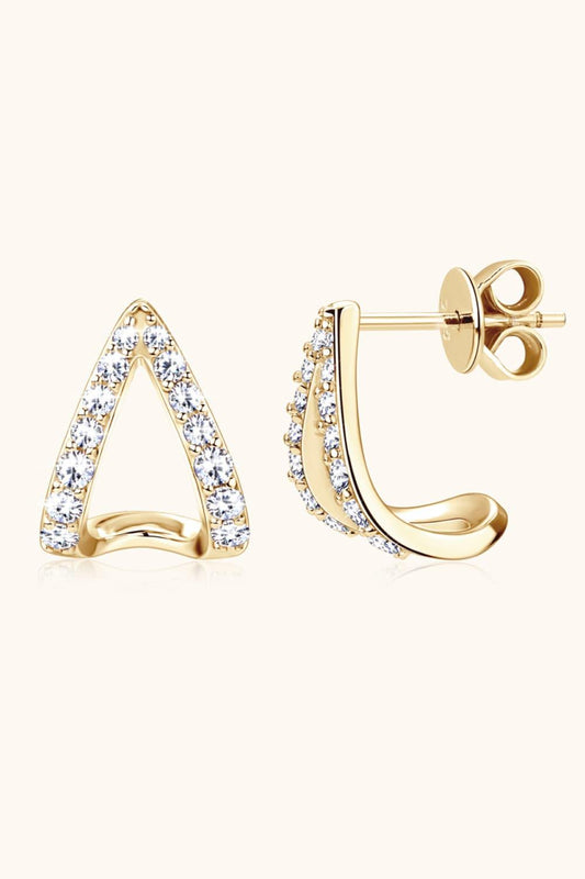 Moissanite Minimalist 925 Sterling Silver Earrings Carauana Store
