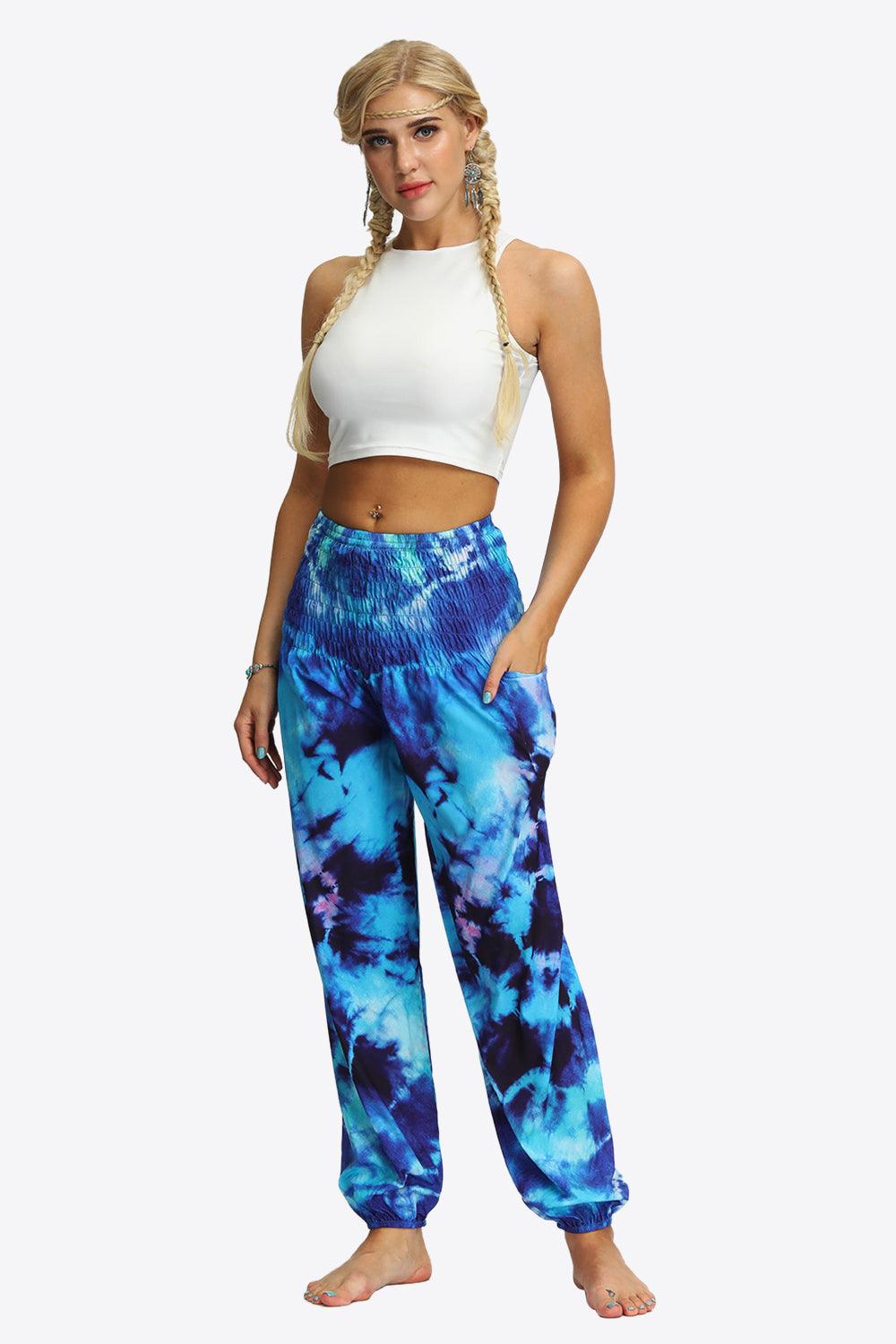 Tie-Dye Smocked Joggers Carauana Store