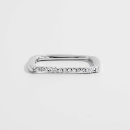925 Sterling Silver Zircon Square Ring Carauana Store