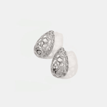 Stainless Steel Teardrop Hollowed Earrings Carauana Store