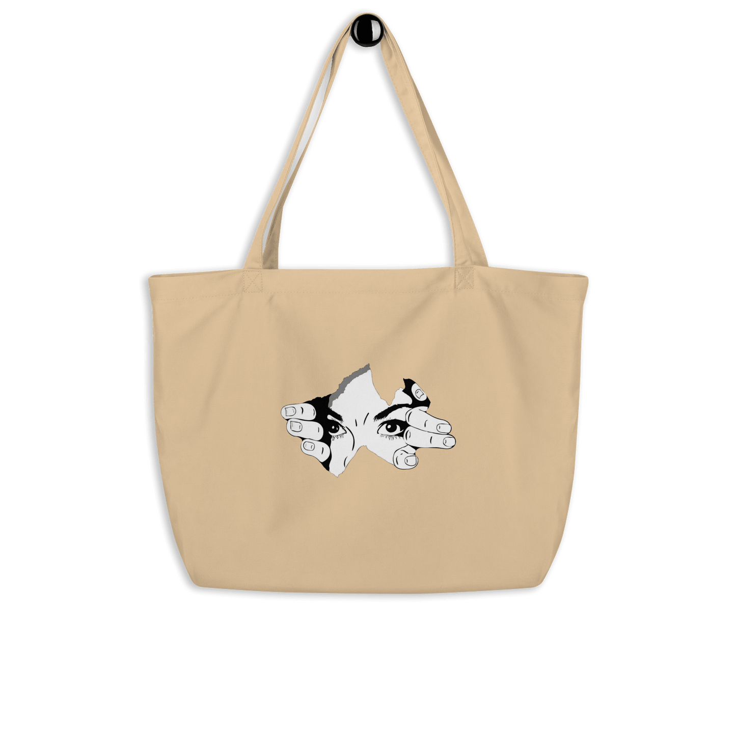 CARAUANA Large organic tote Bag Biege