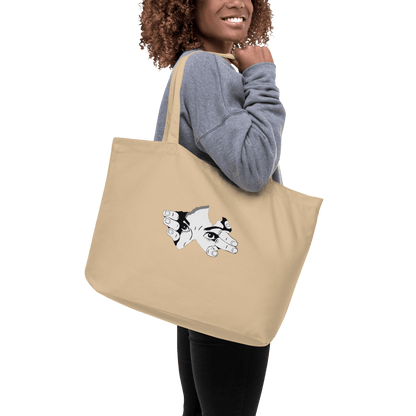 CARAUANA Large organic tote Bag Biege