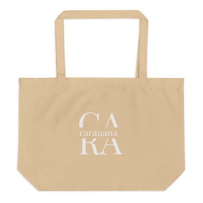 CARAUANA Large organic tote Bag Biege