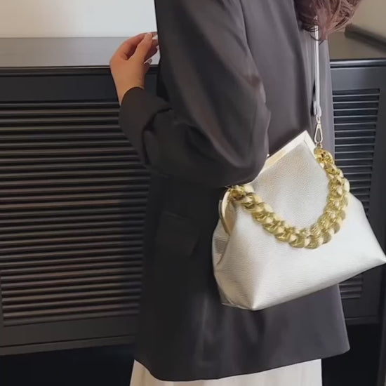 Carauana UNIU SILVER GOLD Knitted Crossbody Bag