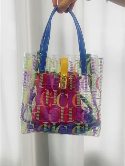 CH Women’s PVC Bucket Bag Large Capacity Beach & Everyday Tote