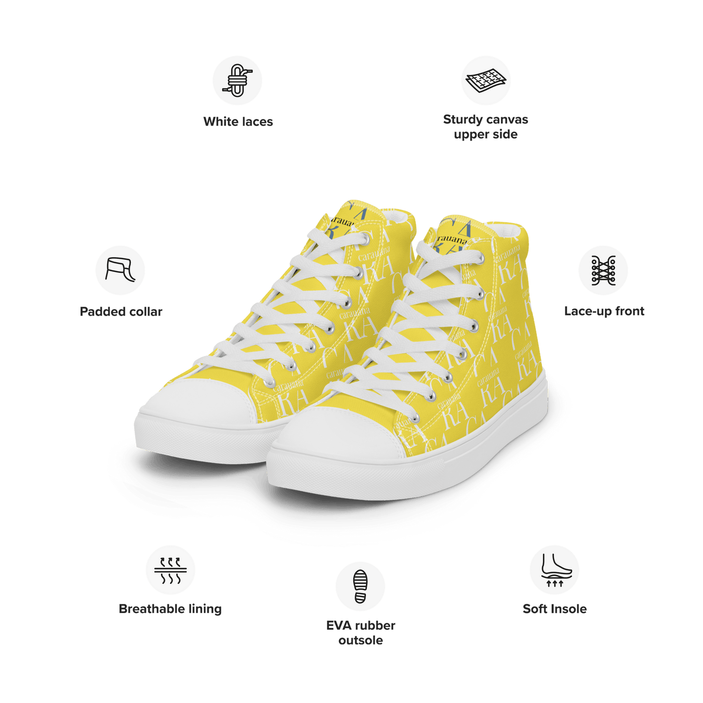 CARAUANA Hip Hop canvas shoes Yellow Branded